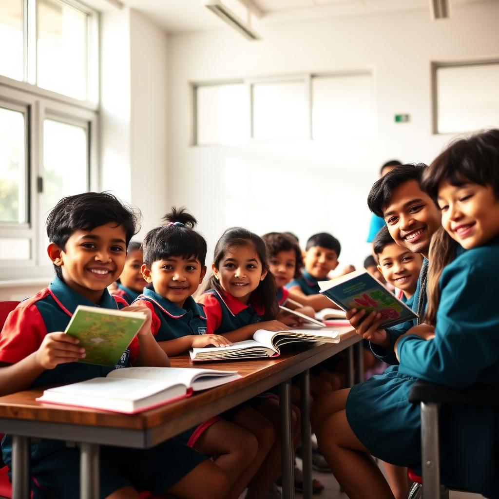 Alunos em sala de aula do Colégio Aprendendo Todo Dia